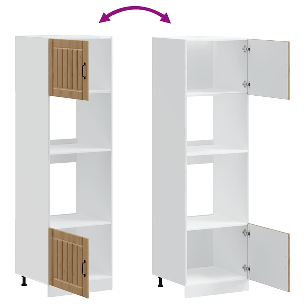 Oven Cabinets 2 pcs Lucca Artisan Oak Engineered Wood