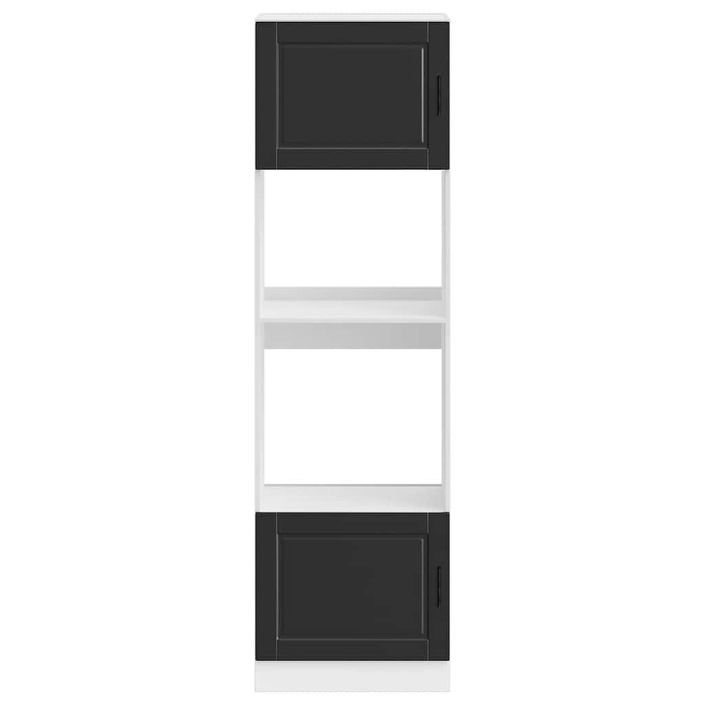 Oven Cabinets 2 pcs Porto Black Engineered Wood