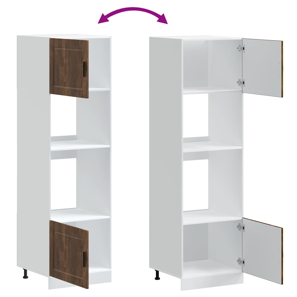 Oven Cabinets 2 pcs Porto Smoked Oak Engineered Wood