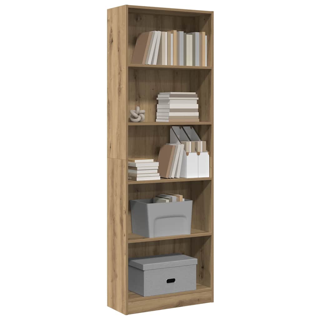 Bookcase Artisian Oak 60x24x176 cm Engineered Wood