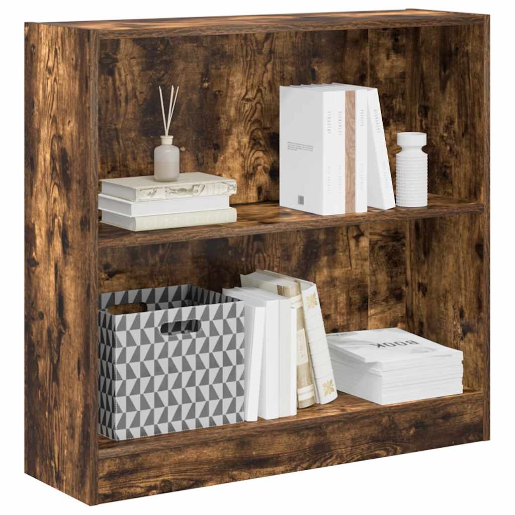 Bookcase Smoked Oak 80x24x76 cm Engineered Wood