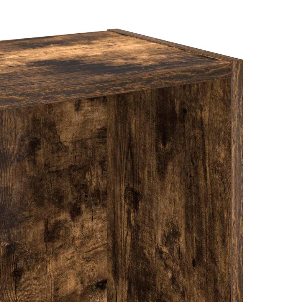 Bookcase Smoked Oak 80x24x76 cm Engineered Wood