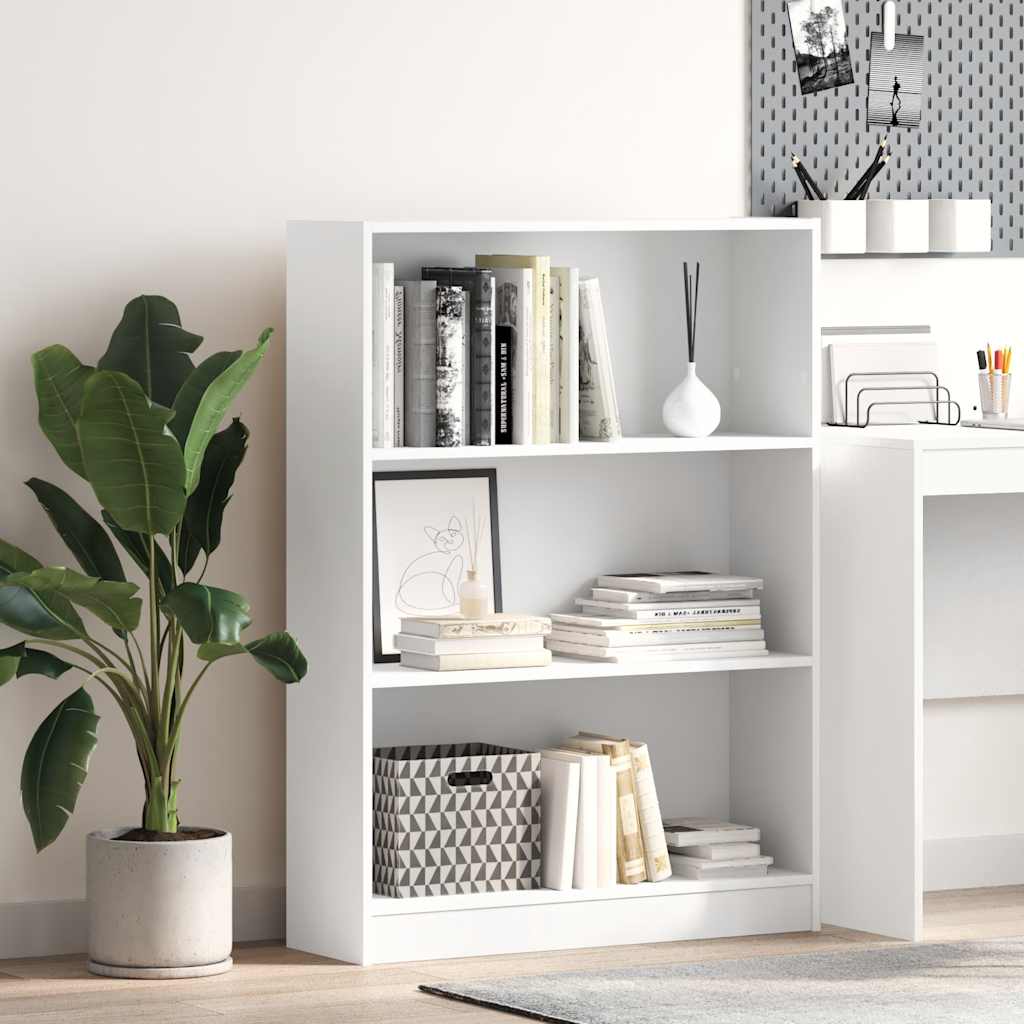 Bookcase White 80x24x109 cm Engineered Wood