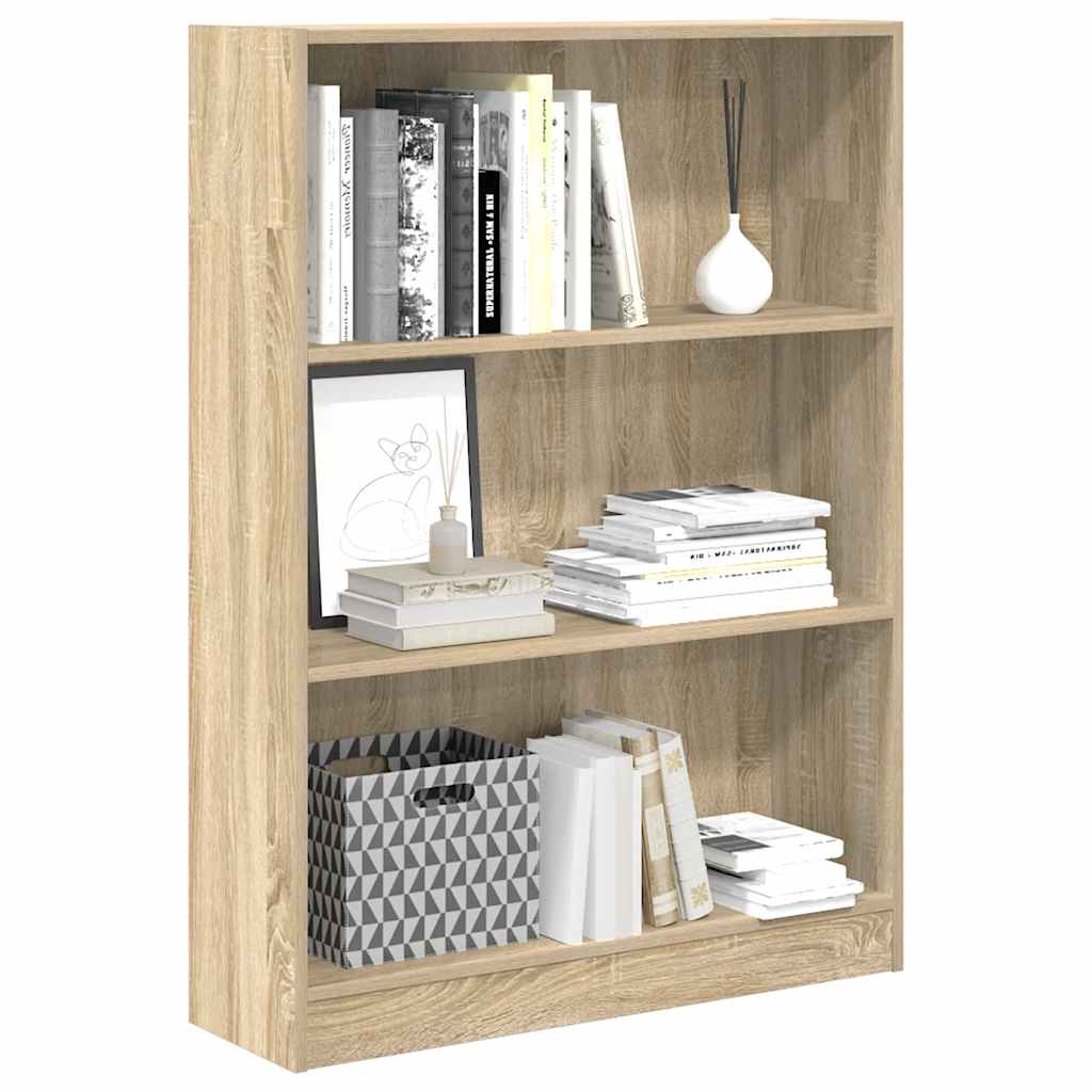 Bookcase Sonoma Oak 80x24x109 cm Engineered Wood