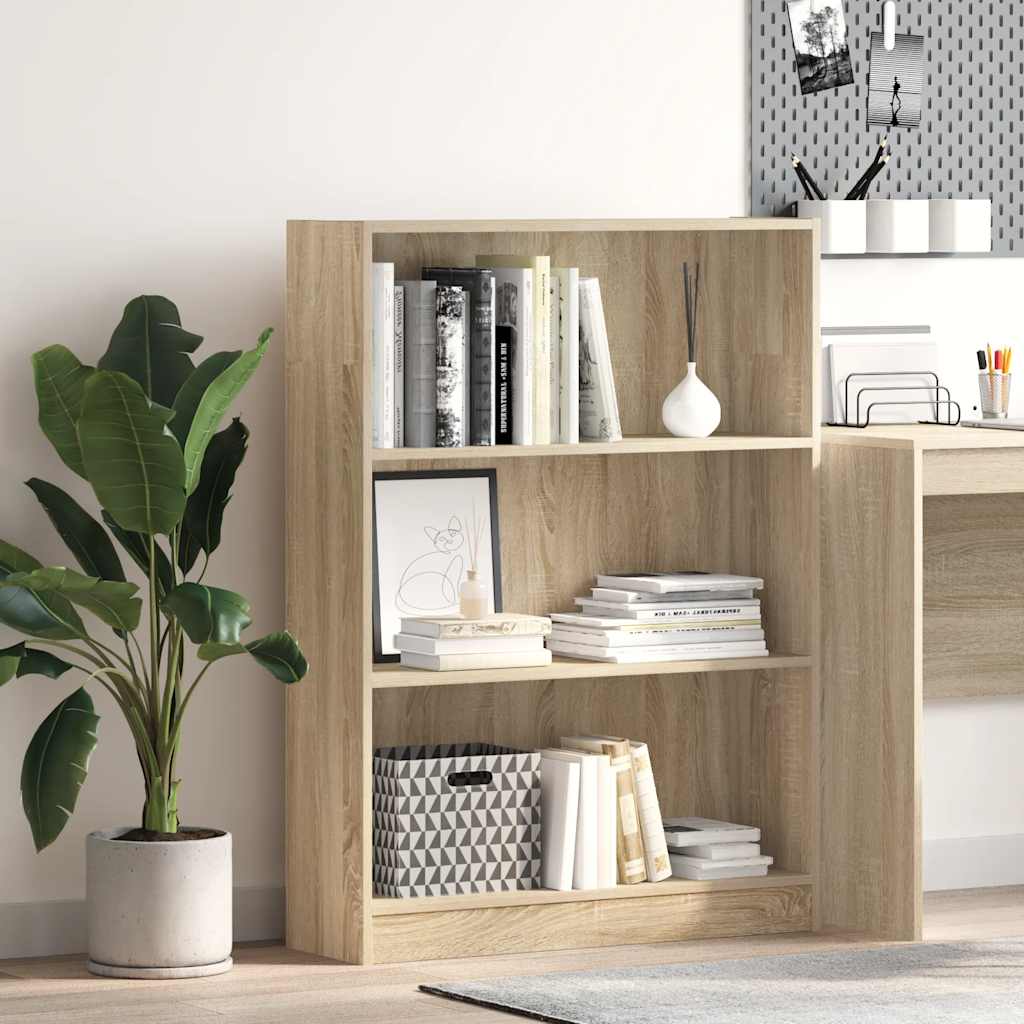Bookcase Sonoma Oak 80x24x109 cm Engineered Wood