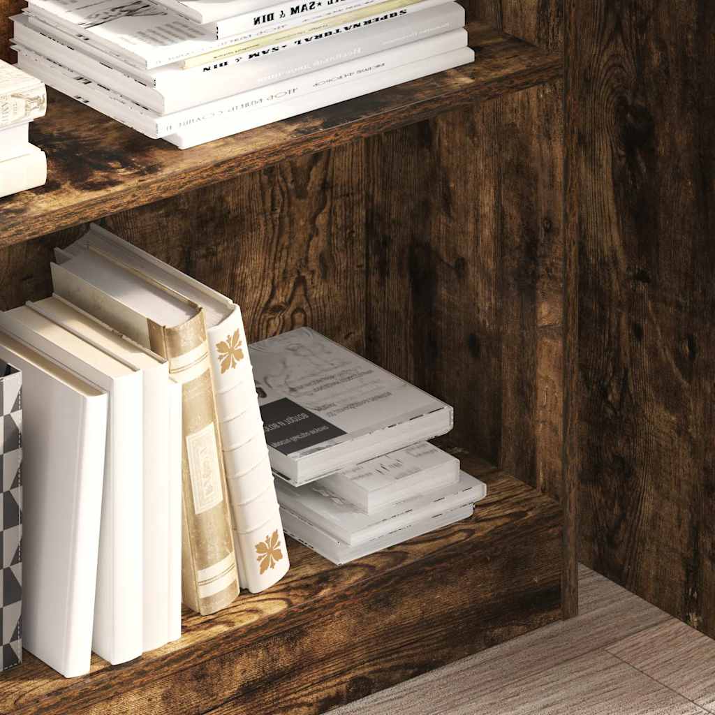 Bookcase Smoked Oak 80x24x109 cm Engineered Wood