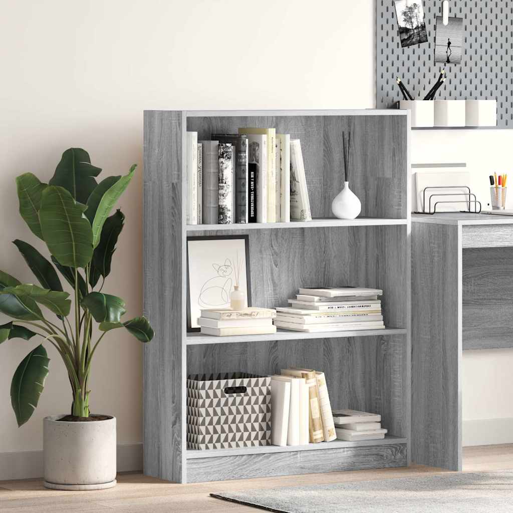 Bookcase Grey Sonoma 80x24x109 cm Engineered Wood