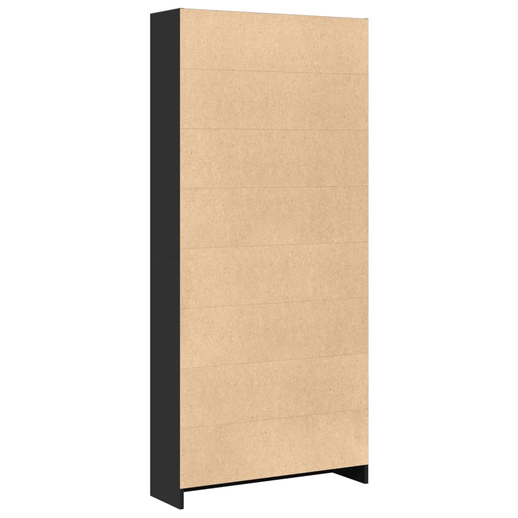 Bookcase Black 80x24x176 cm Engineered Wood