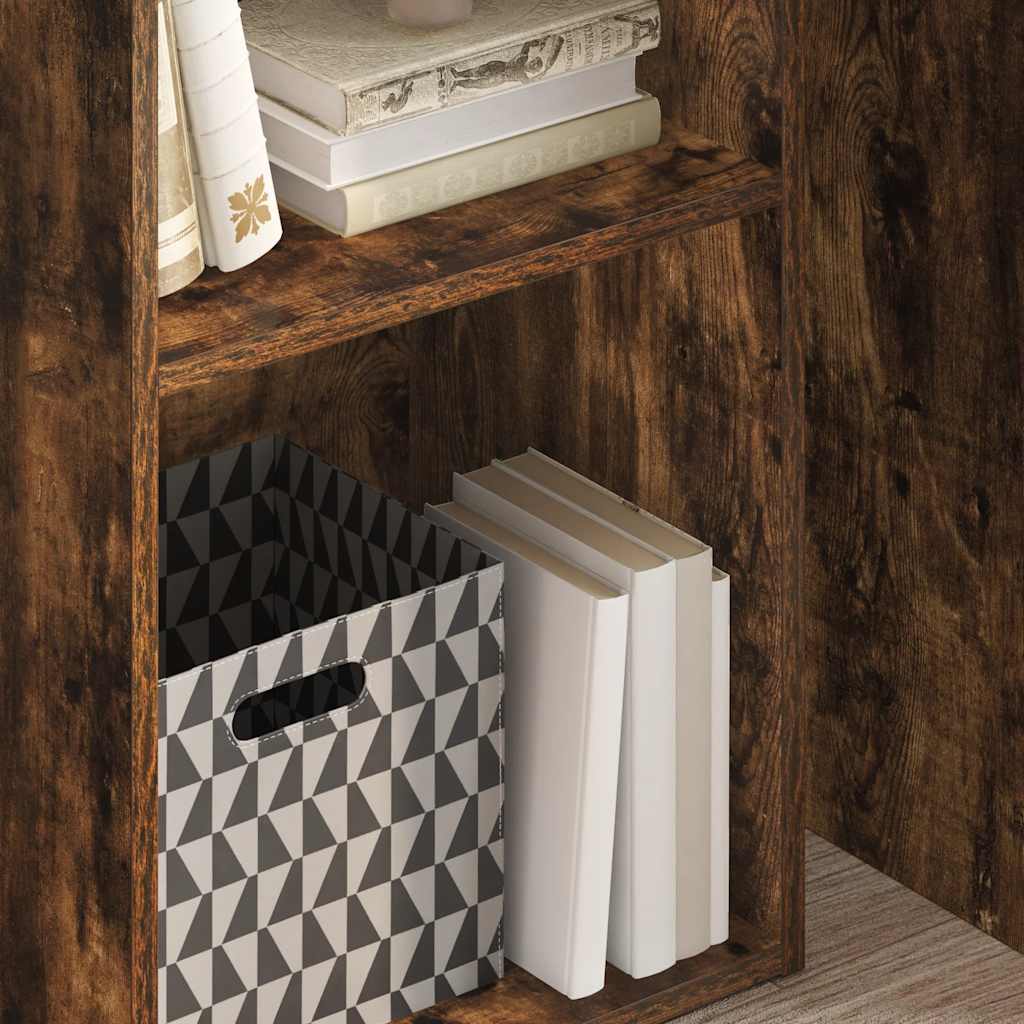 Bookcase Smoked Oak 40x30x77 cm Engineered Wood