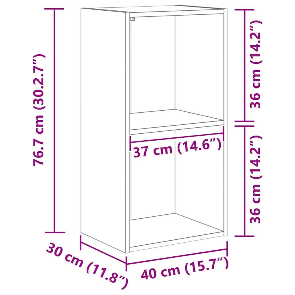 Bookcase Smoked Oak 40x30x77 cm Engineered Wood