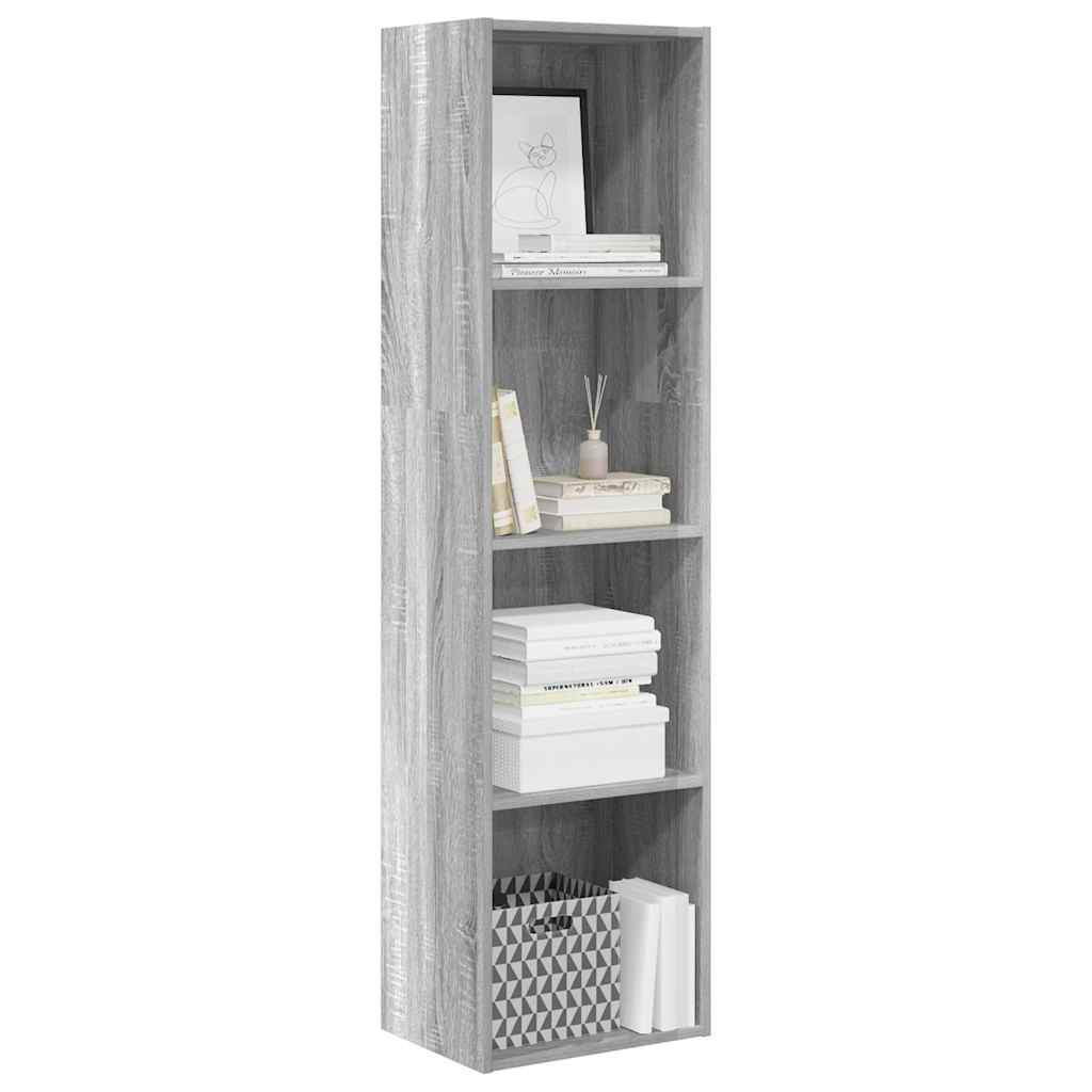 Bookcase Grey Sonoma 40x30x152 cm Engineered Wood