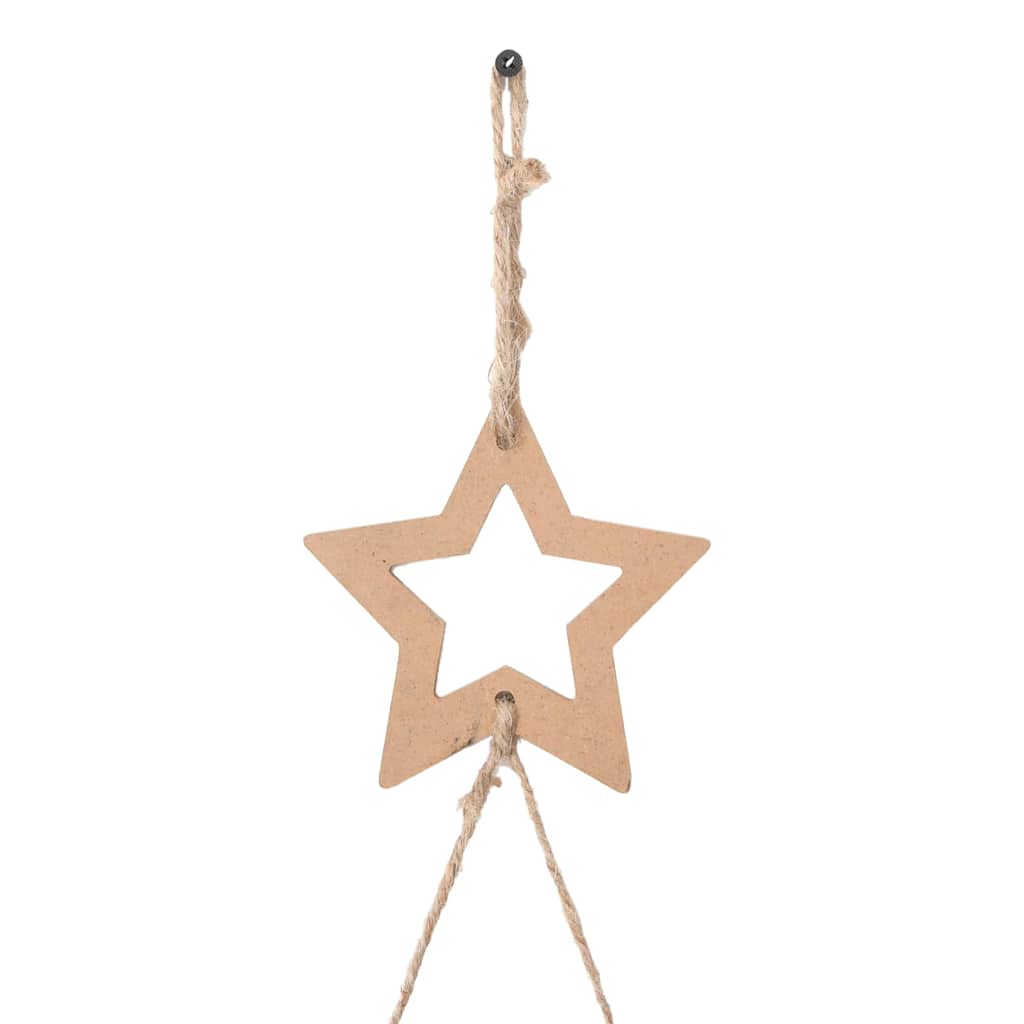  Hanging Christmas Trees with Top Stars 2 pcs 42x90 cm Natural Branch