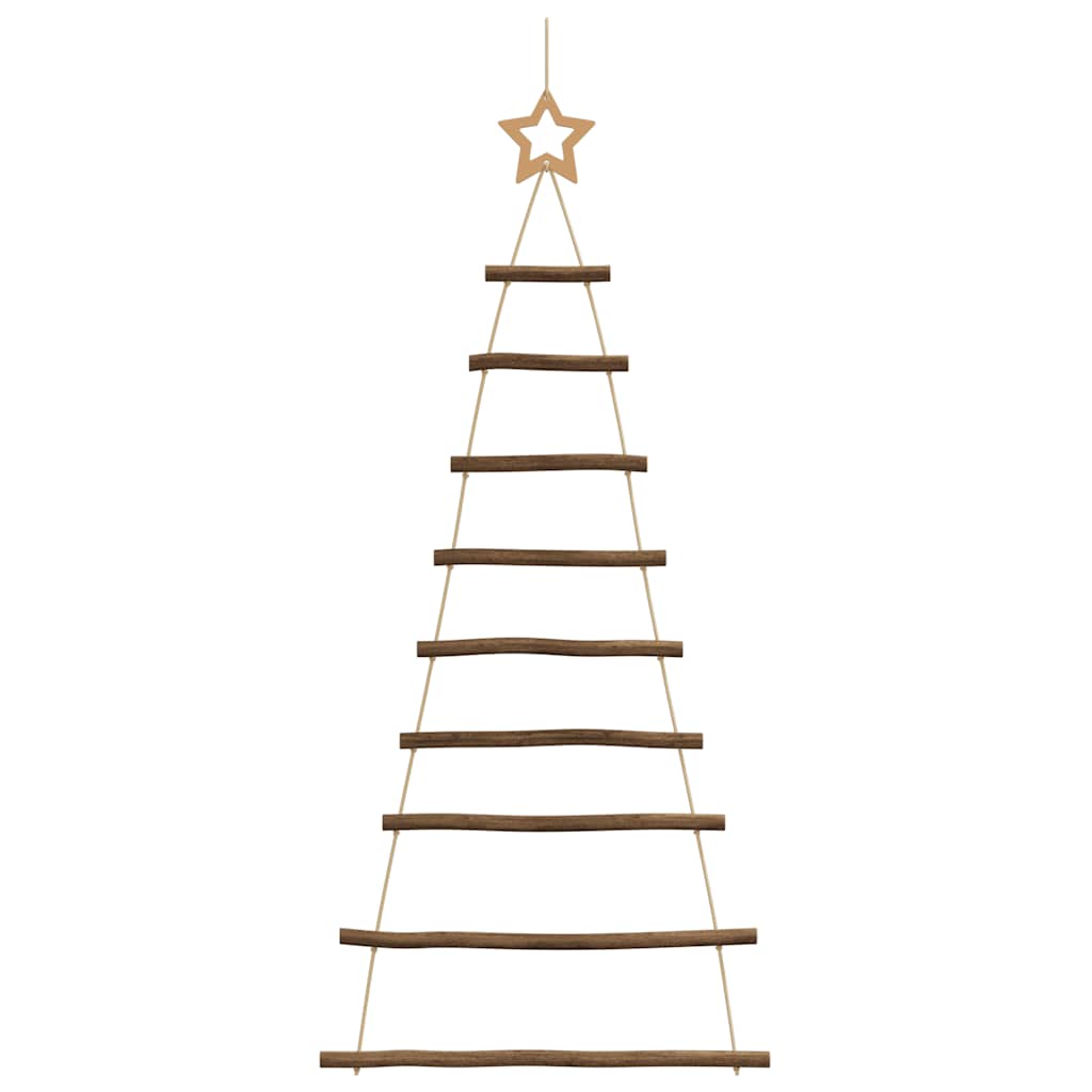  Hanging Christmas Trees with Top Stars 2 pcs 55x120 cm Natural Branch