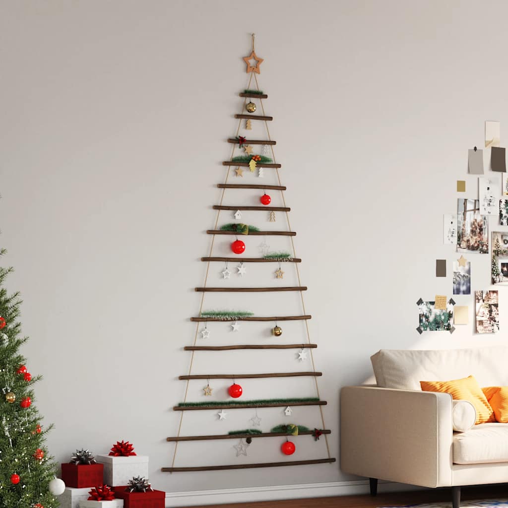  Hanging Christmas Tree with Top Star 100x210 cm Natural Branch