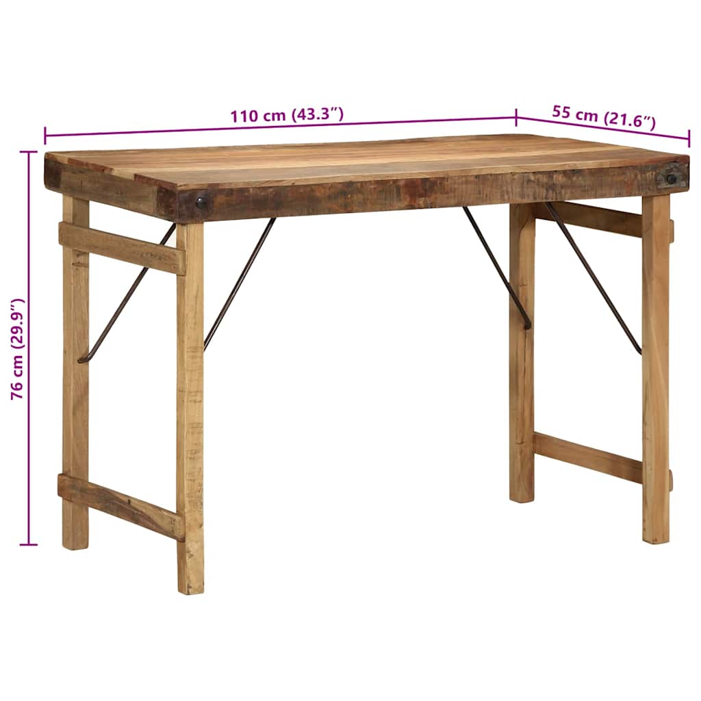 Dining Table Brown 110 x 55 x 76 cm Solid reclaimed wood