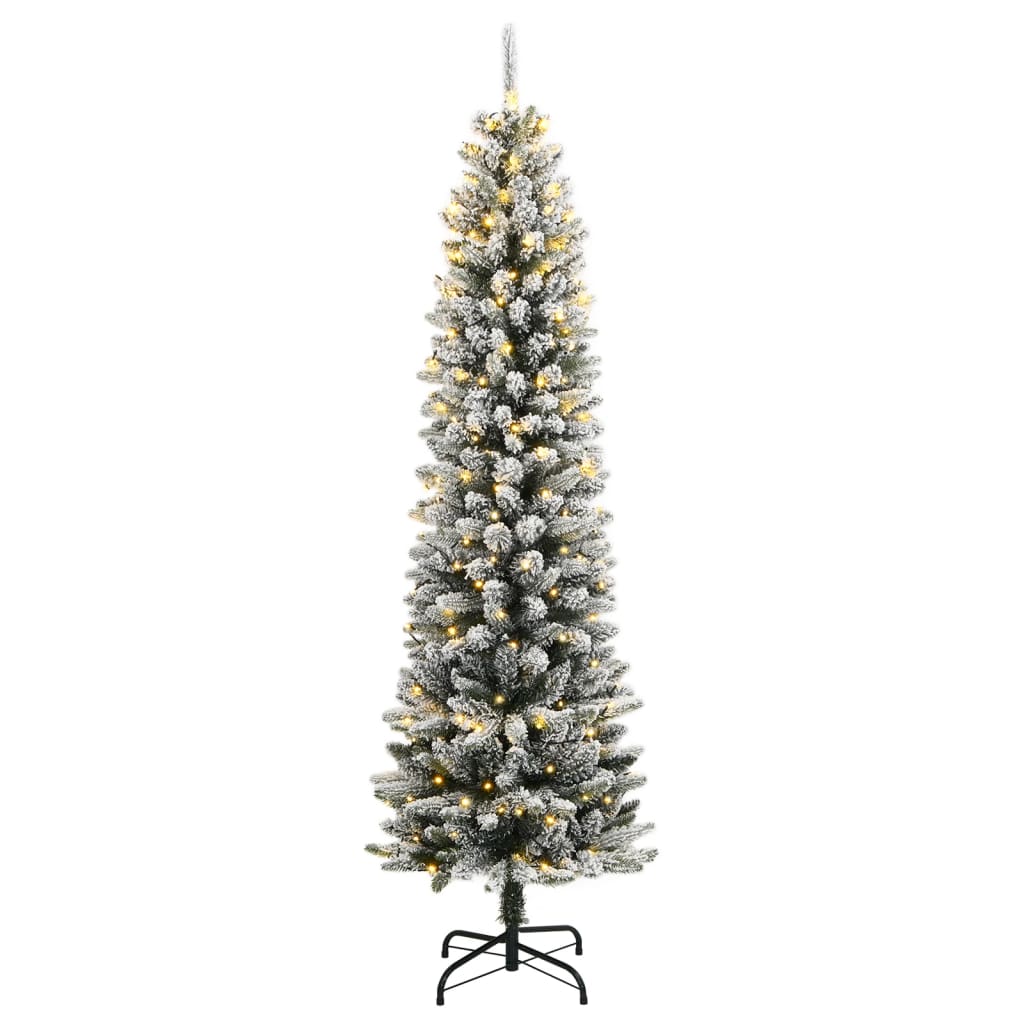 Artificial Christmas Tree 150 LEDs and Flocked Snow 120 cm