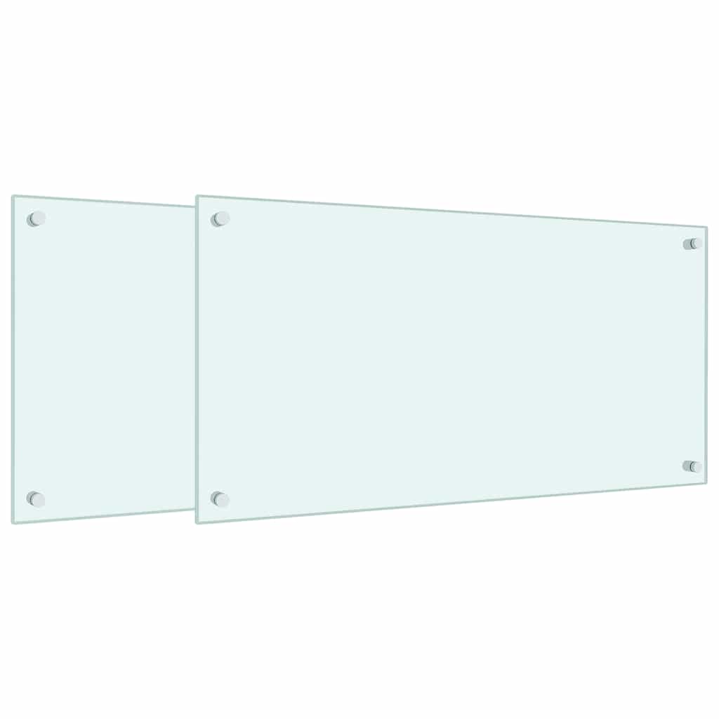 Kitchen Backsplashes 2 pcs White 80x40 cm Tempered Glass