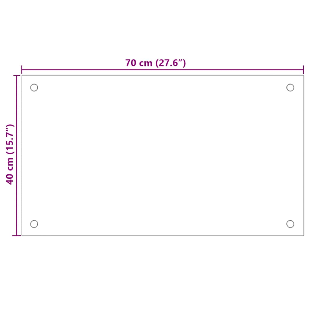 Kitchen Backsplashes 2 pcs Transparent 70x40 cm Tempered Glass