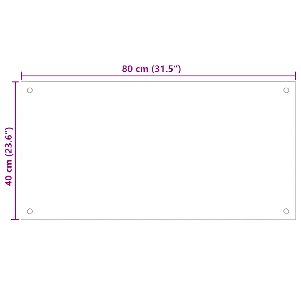Kitchen Backsplashes 2 pcs Transparent 80x40 cm Tempered Glass