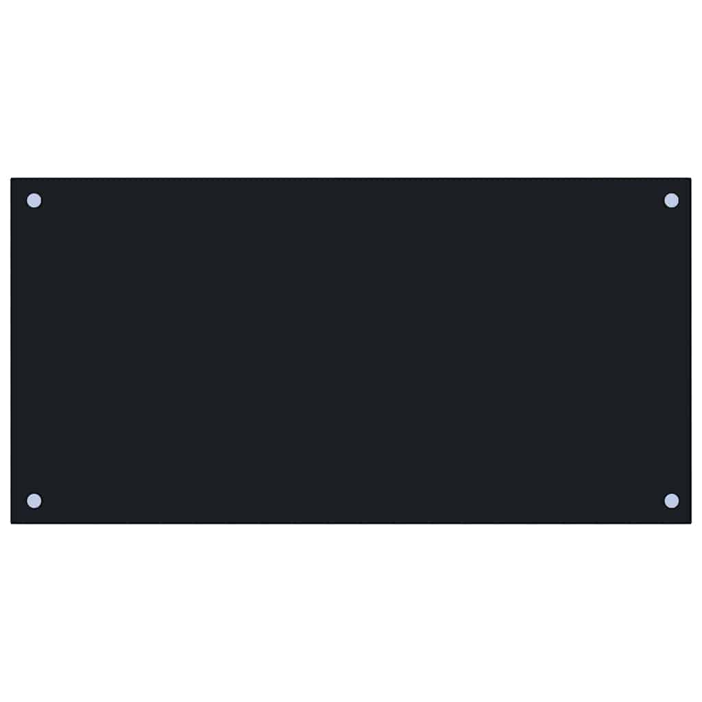 Kitchen Backsplashes 2 pcs Black 80x40 cm Tempered Glass