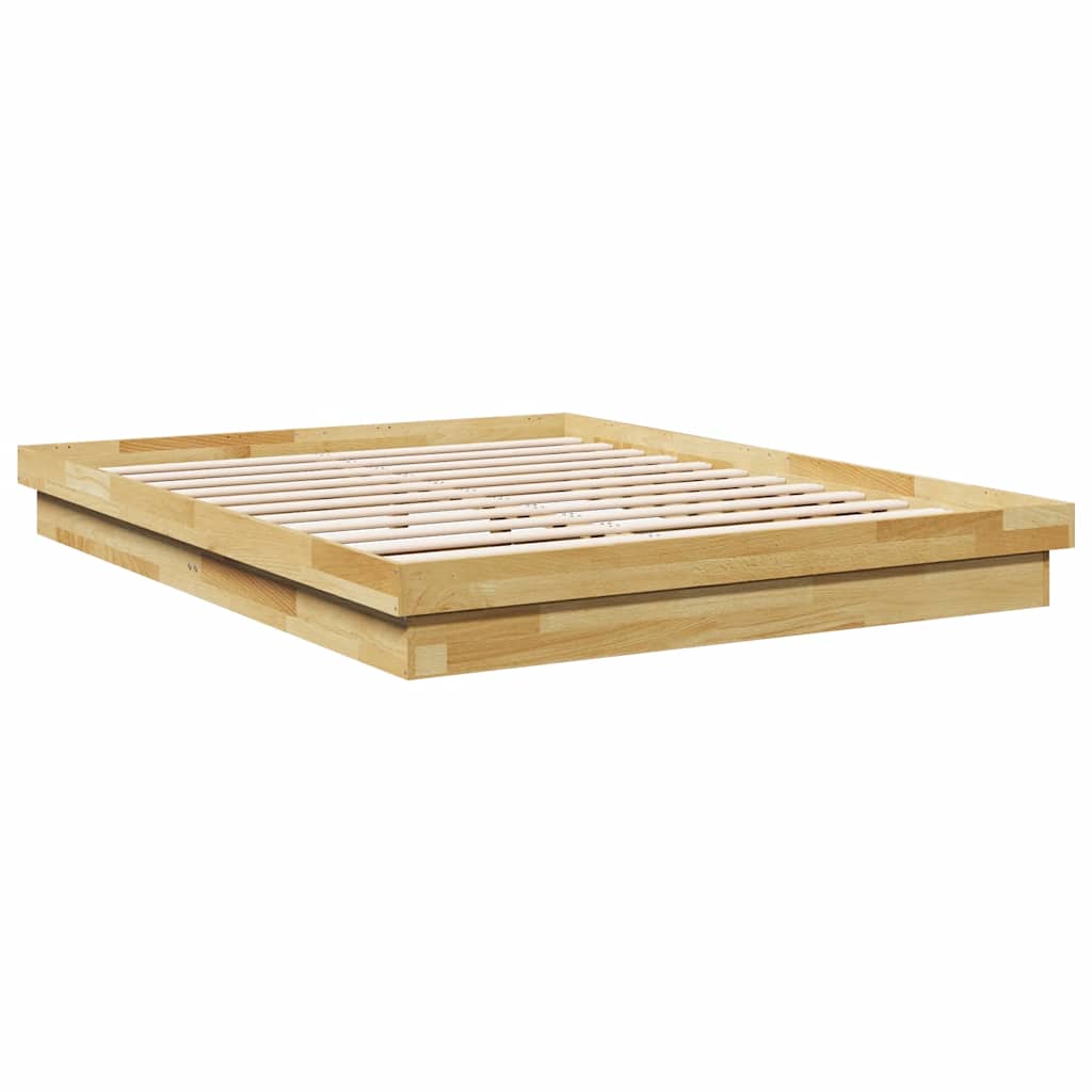 Bed Frame without Mattress 160x200 cm Solid Wood Oak