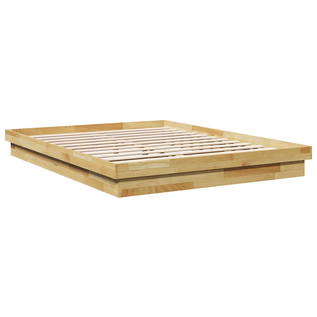 Bed Frame without Mattress 140x190 cm Solid Wood Oak