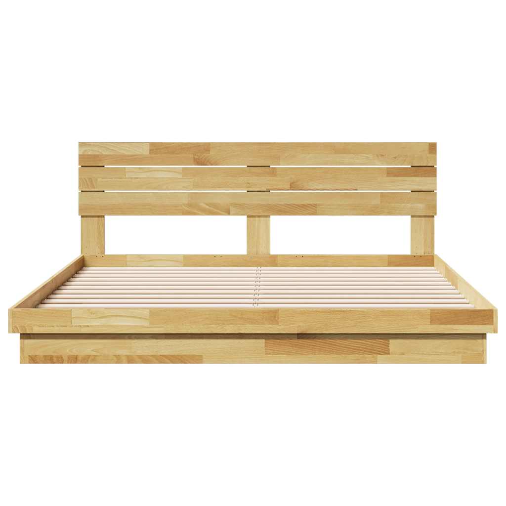 Bed Frame with Headboard without Mattress 180x200 cm Super King Solid Wood Oak