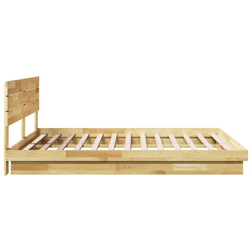 Bed Frame with Headboard without Mattress 180x200 cm Super King Solid Wood Oak