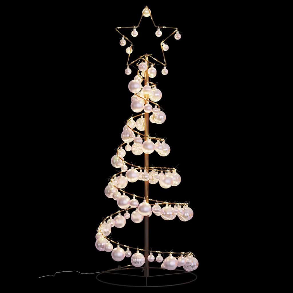 LED Christmas Tree with Baubles 80 LEDs Warm White 120 cm