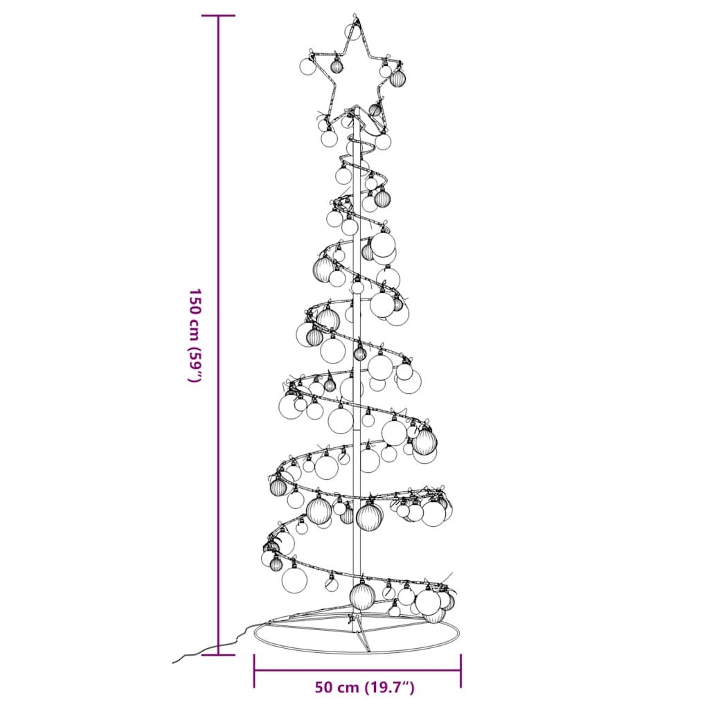 LED Christmas Tree with Baubles 100 LEDs Warm White 150 cm