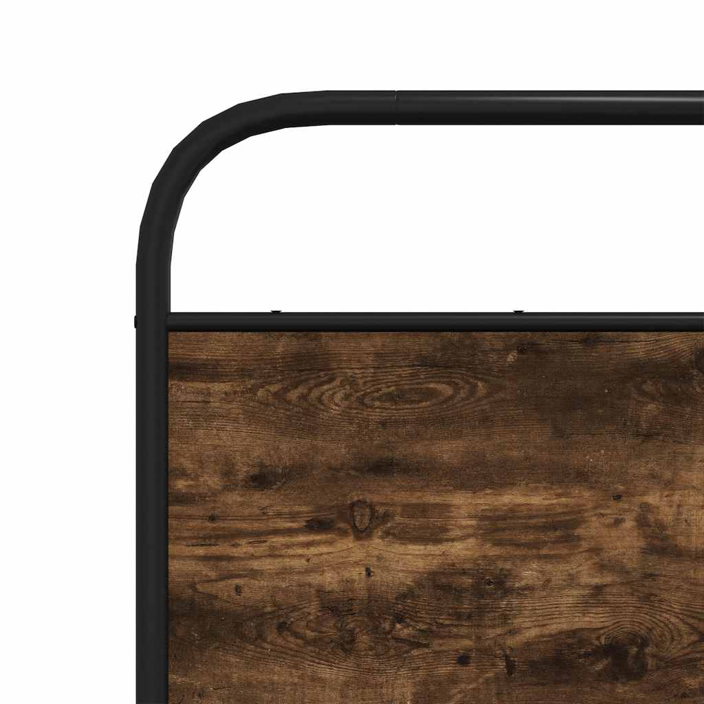 Metal Bed Frame without Mattress Smoked Oak 183x213 cm
