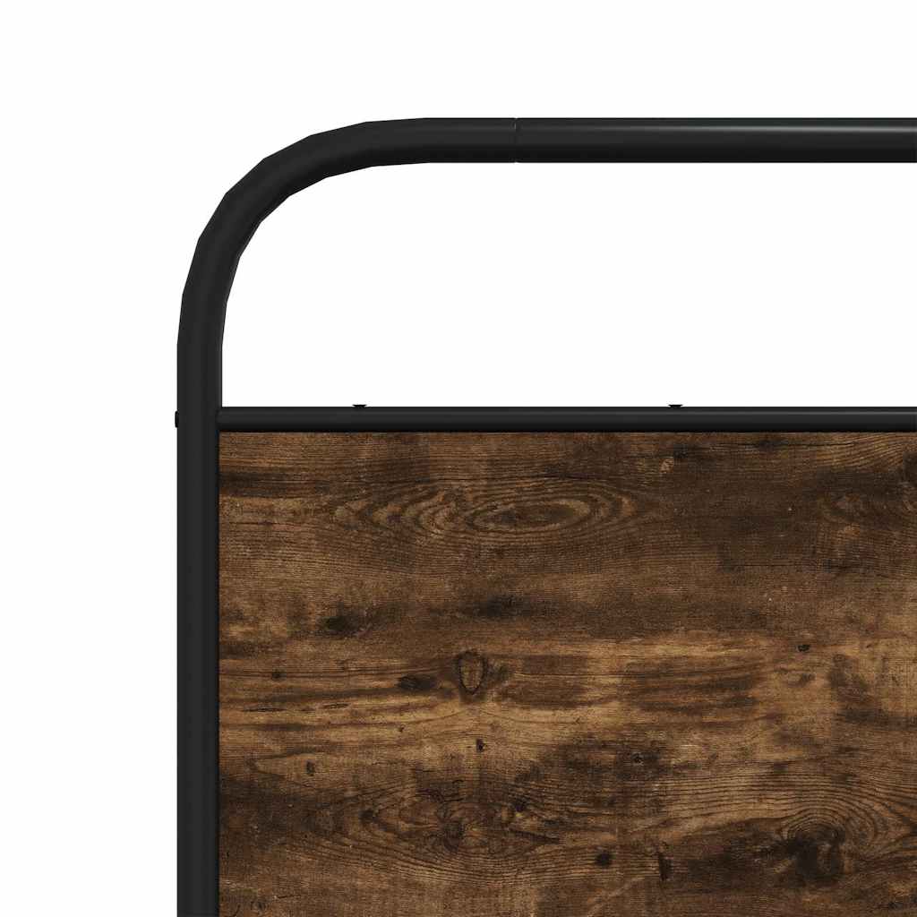 Metal Bed Frame without Mattress Smoked Oak 193x203 cm