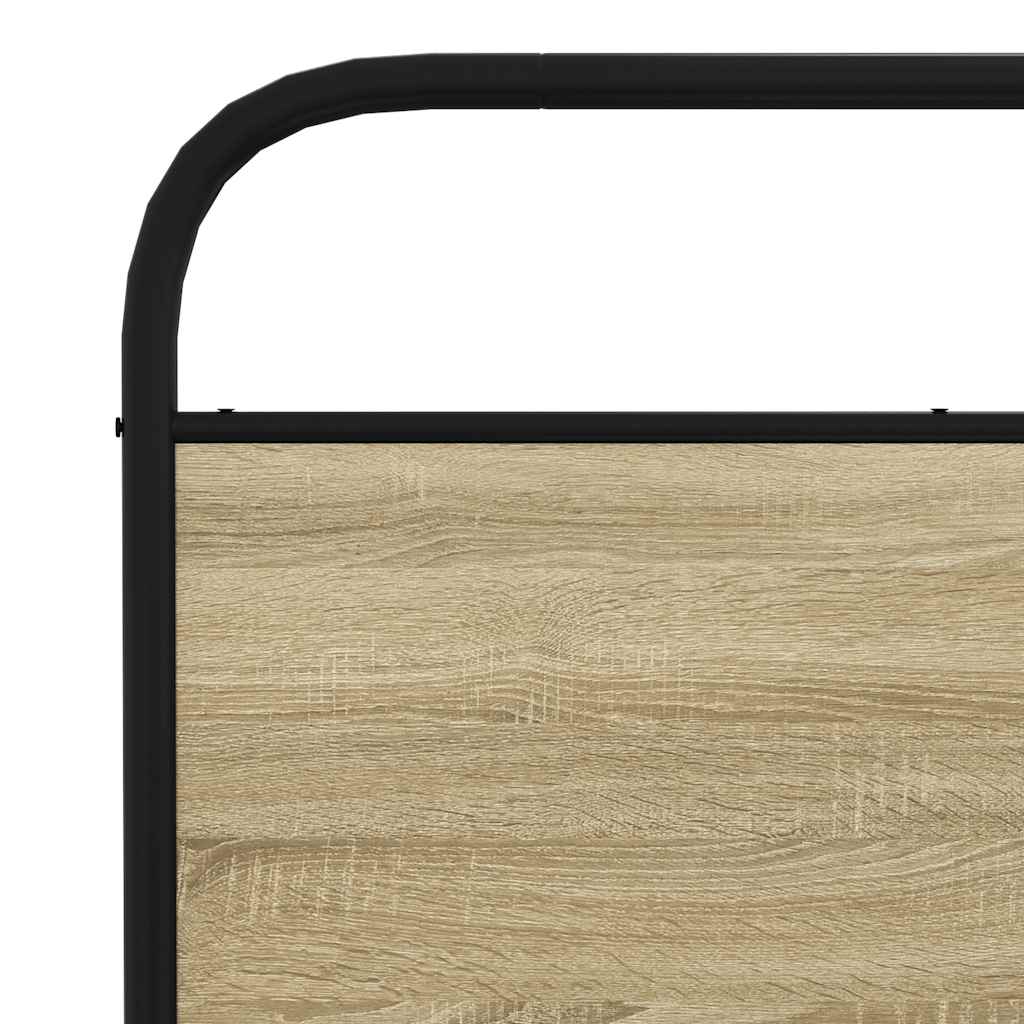 Metal Bed Frame without Mattress Sonoma Oak 200x200 cm