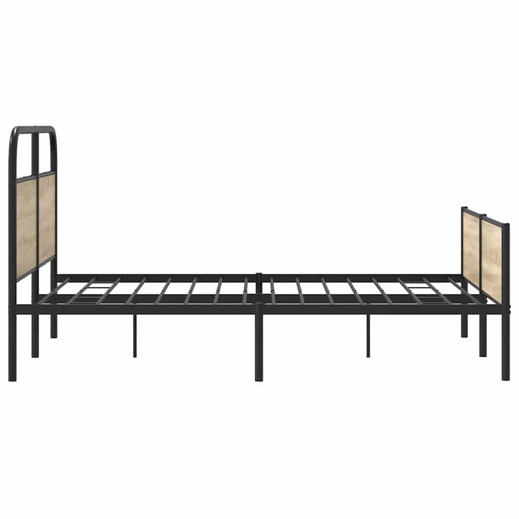 Metal Bed Frame without Mattress Smoked Oak 180x200 cm Super King
