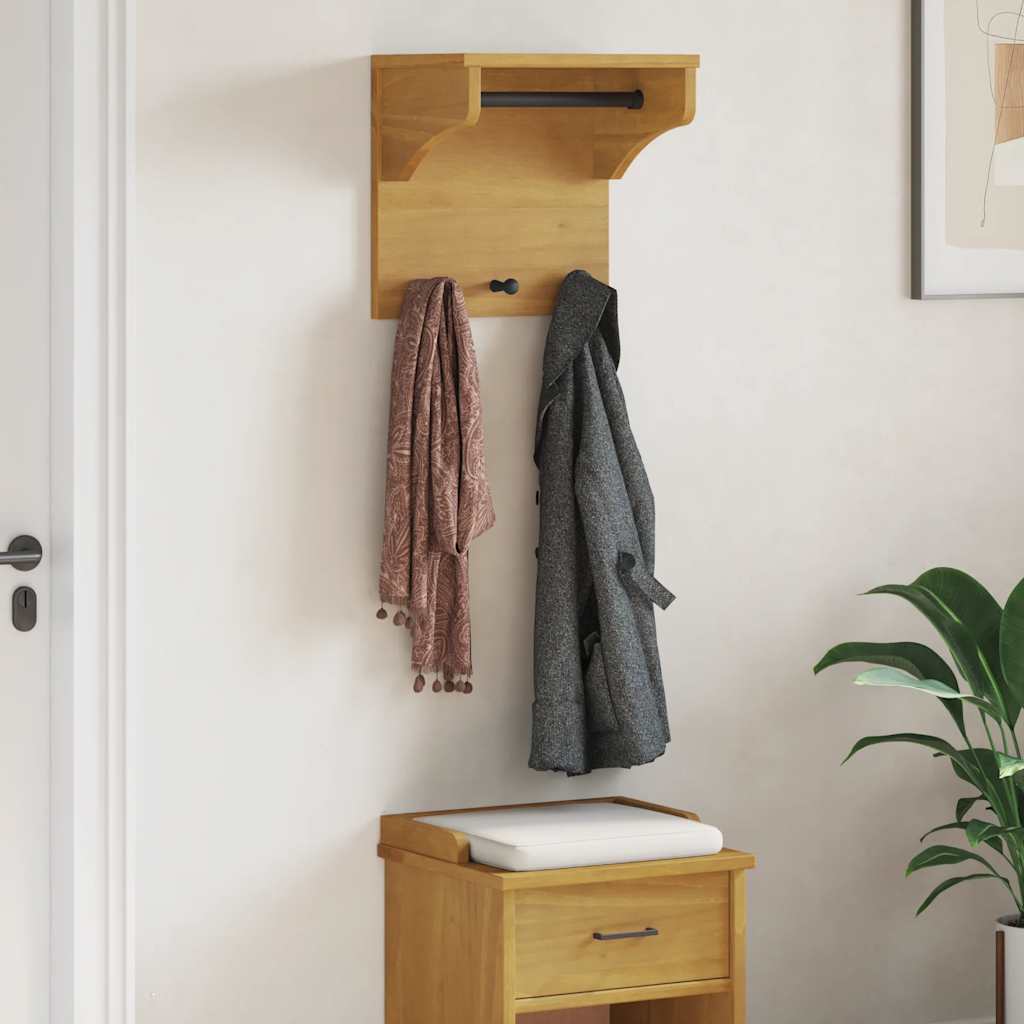 Wall-mounted Coat Rack SANDNES 43x30x42 cm Solid Wood Pine