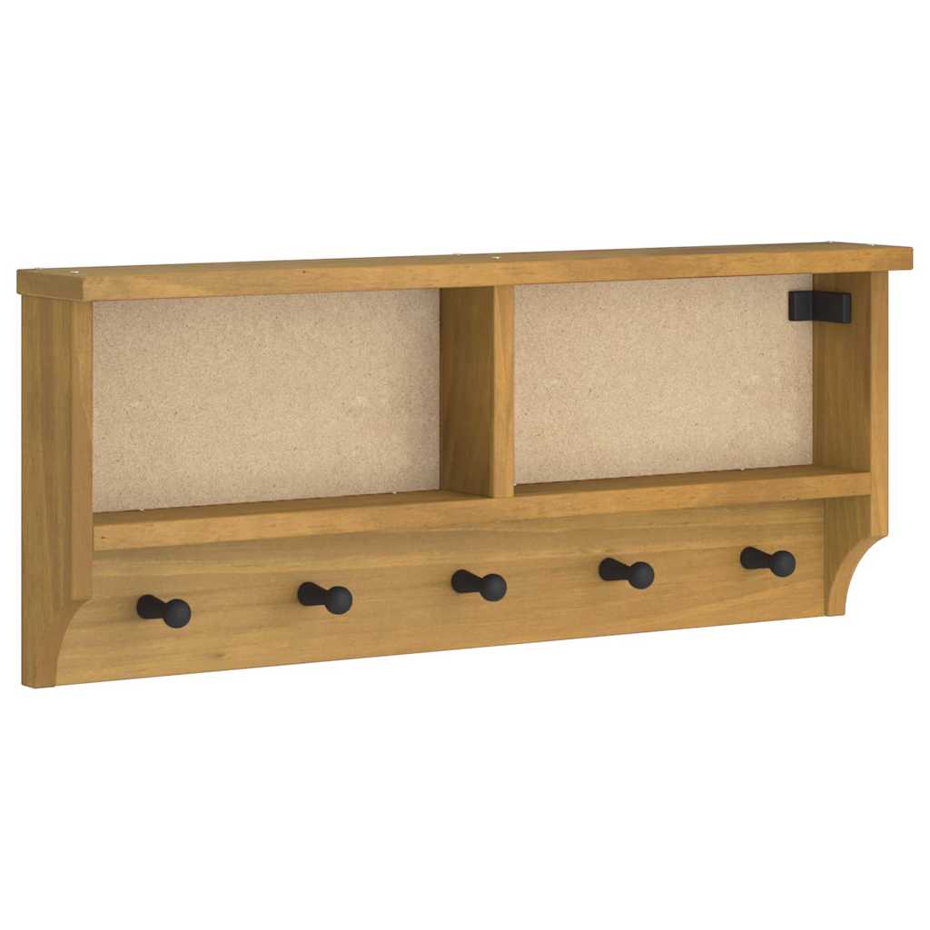 Wall-mounted Coat Rack SANDNES 87x12x35 cm Solid Wood Pine