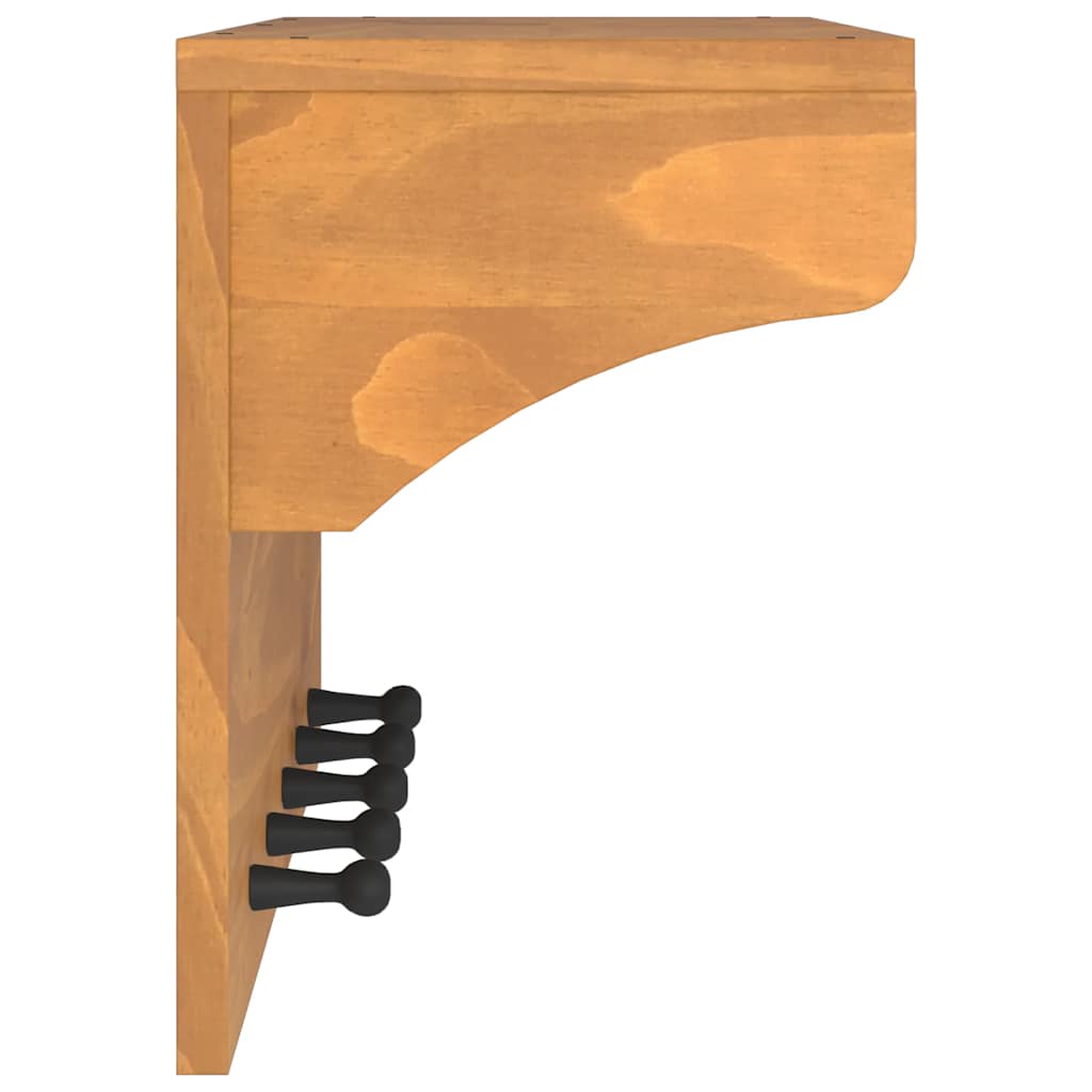 Wall-mounted Coat Rack SANDNES 87x30x42 cm Solid Wood Pine