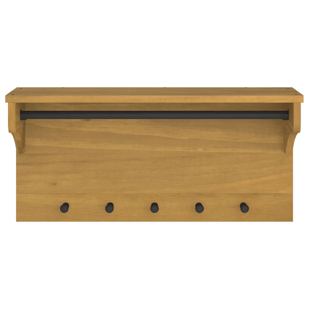 Wall-mounted Coat Rack SANDNES 87x30x42 cm Solid Wood Pine