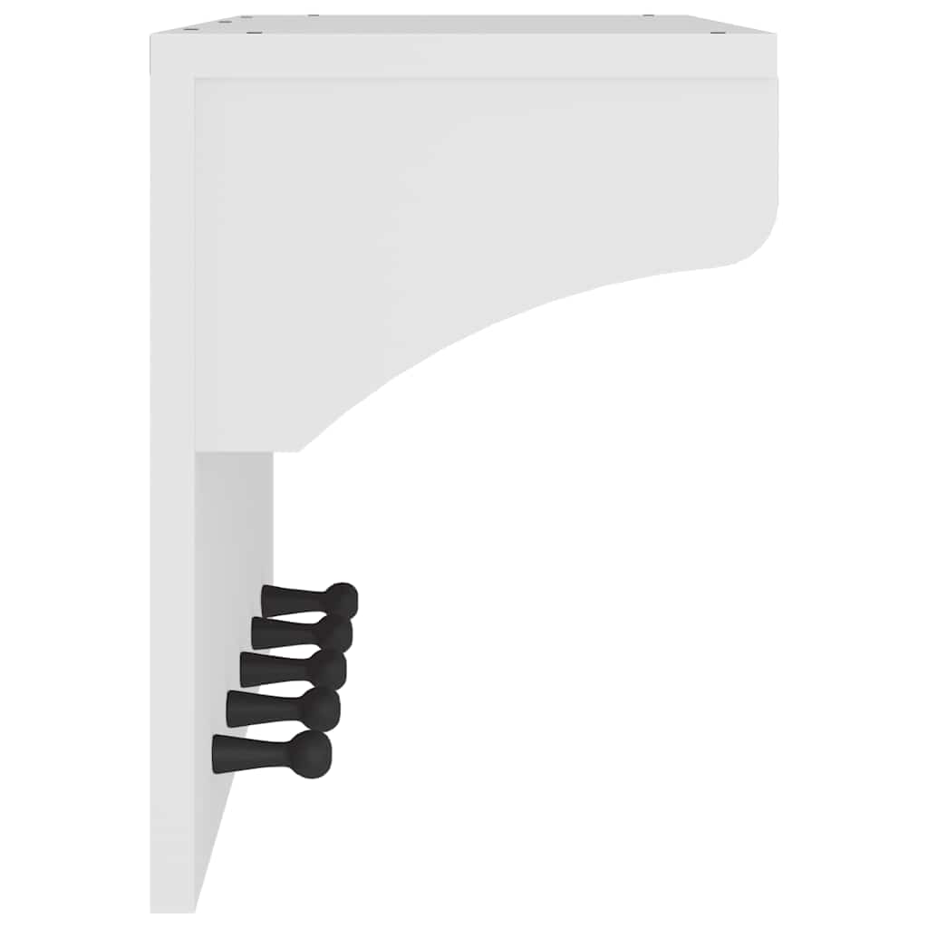Wall-mounted Coat Rack SANDNES White 87x30x42 cm Solid Wood Pine