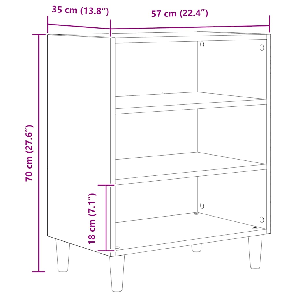 Sideboard Artisan Oak 57x35x75 cm Engineered Wood