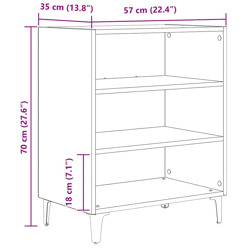Sideboard Artisan Oak 57x35x70 cm Engineered Wood