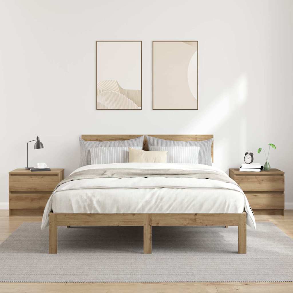 Bedside Cabinets 2 pcs Artisan Oak 50x40x43.5 cm Engineered Wood