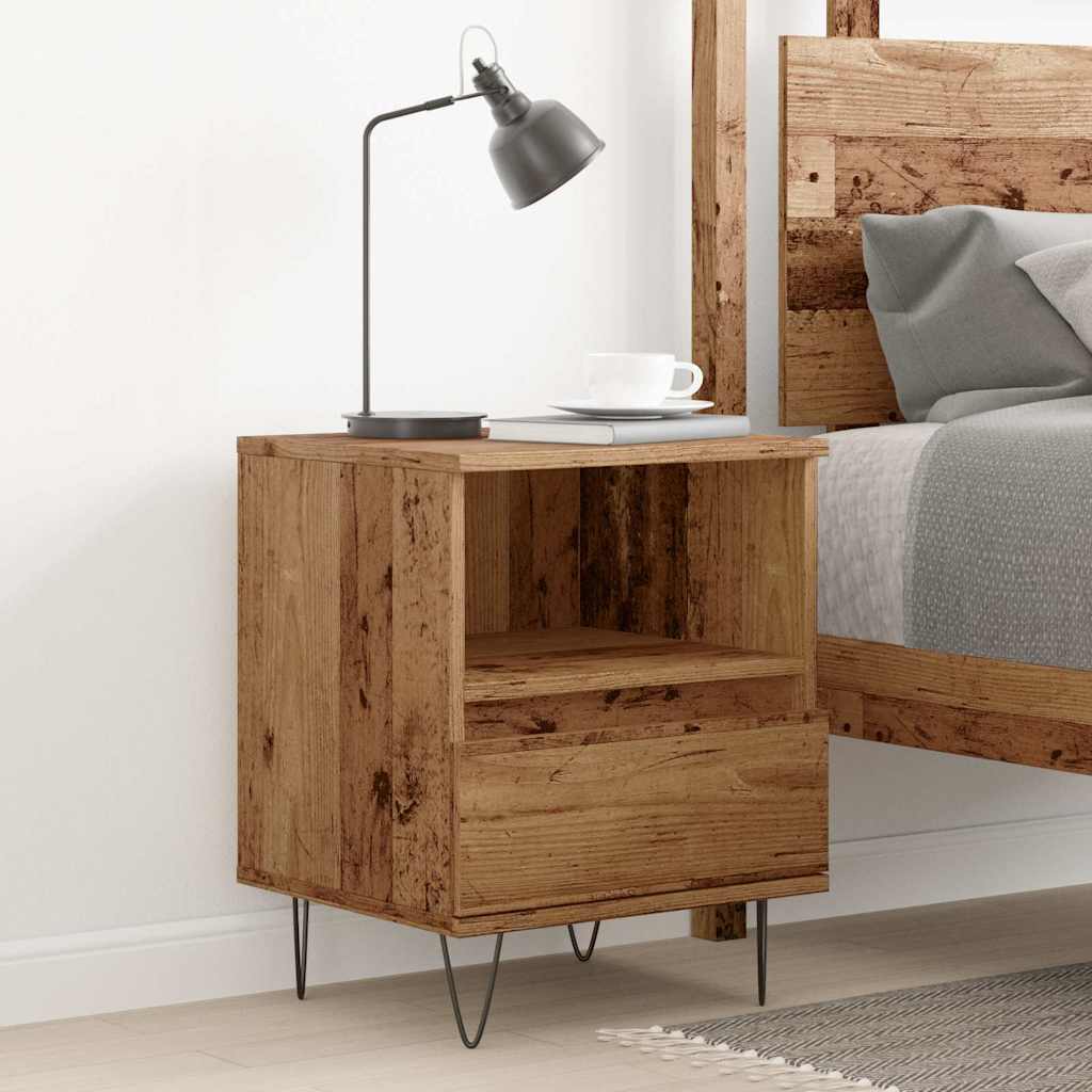 Bedside Cabinet Old Wood 40x35x50 cm Engineered Wood