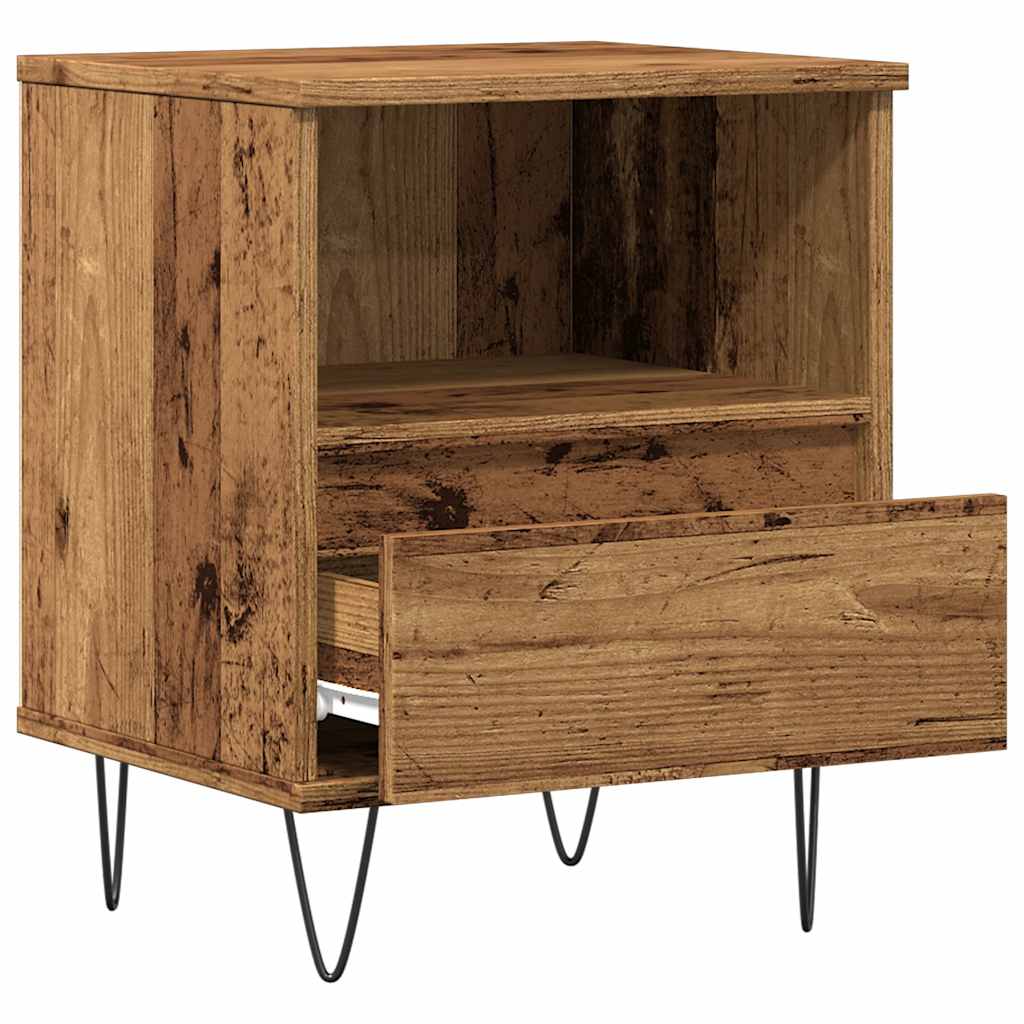 Bedside Cabinet Old Wood 40x35x50 cm Engineered Wood