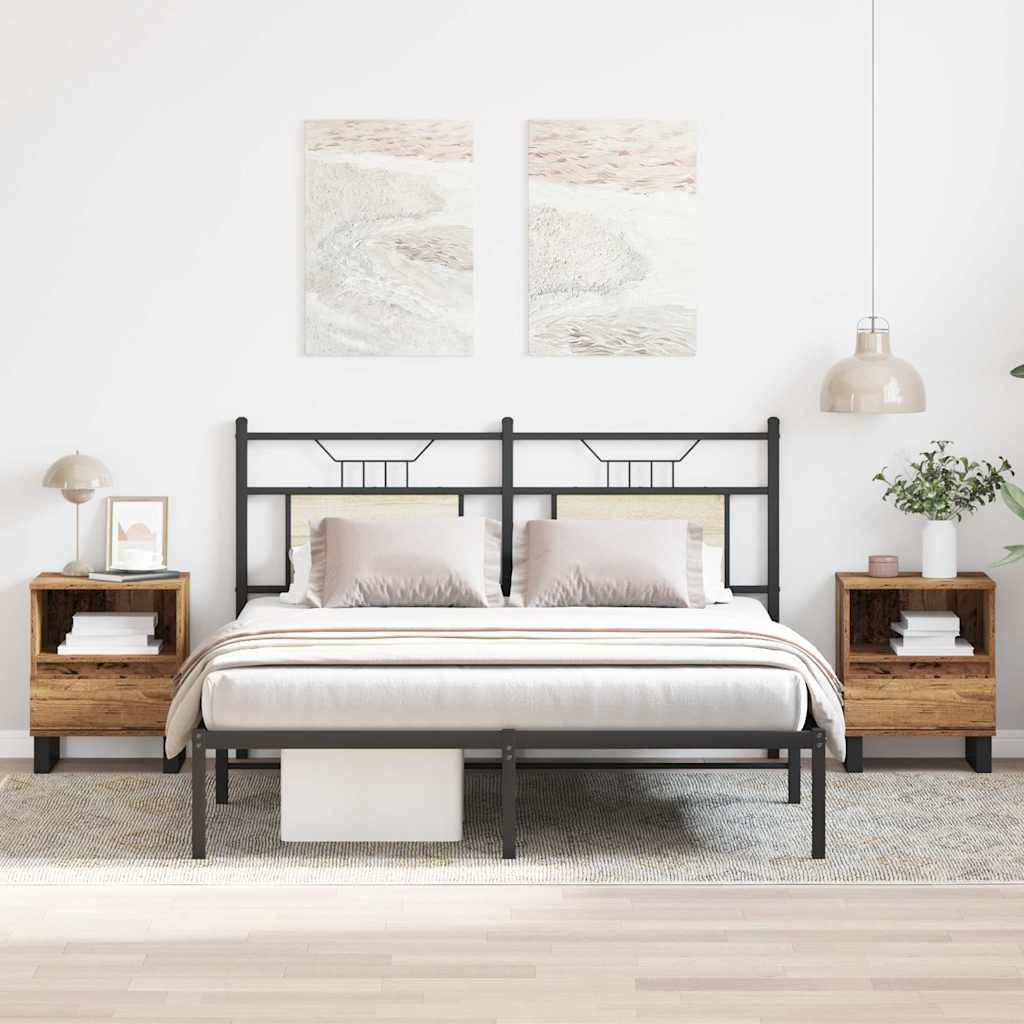 Bedside Cabinets 2 pcs Old Wood 40x35x50 cm Engineered Wood