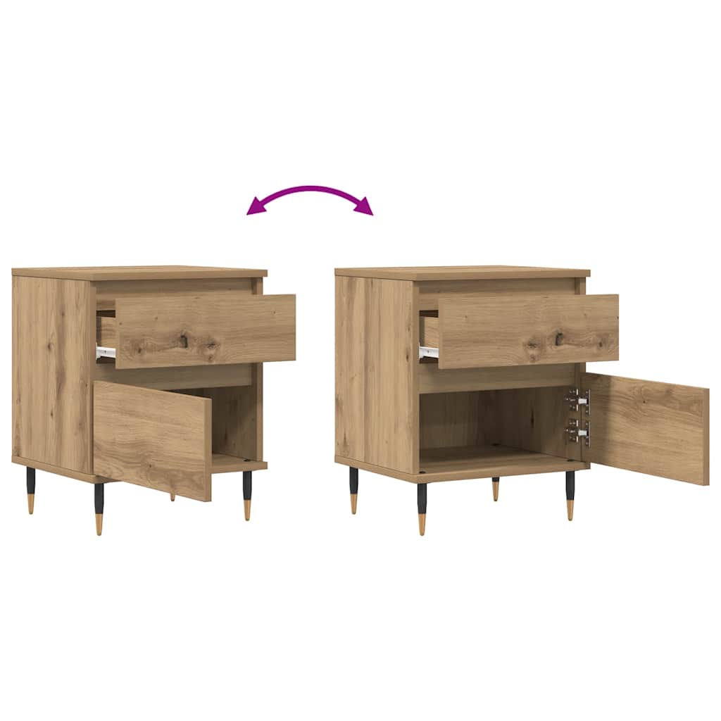 Bedside Cabinet Artisan Oak 40x35x50 cm Engineered Wood