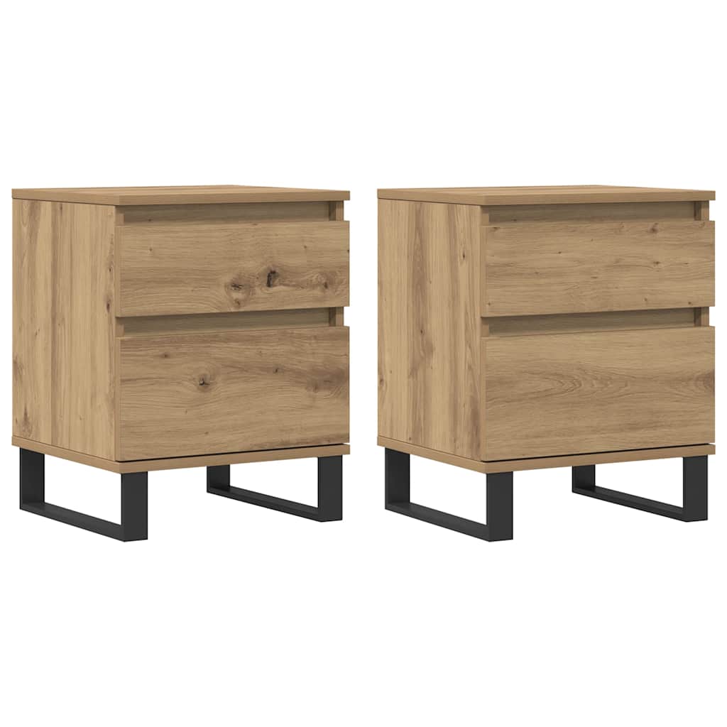 Bedside Cabinets 2 pcs Artisan Oak 40x35x50 cm Engineered Wood