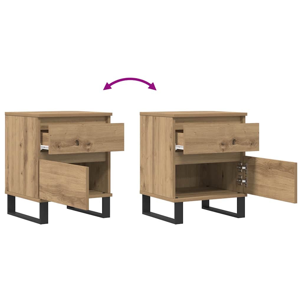 Bedside Cabinets 2 pcs Artisan Oak 40x35x50 cm Engineered Wood