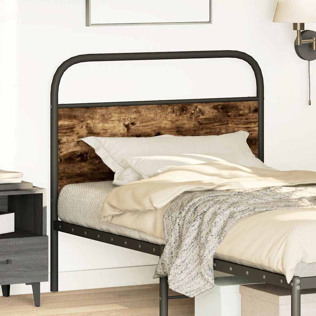 Headboard Smoked Oak 90 cm Steel and Engineered Wood