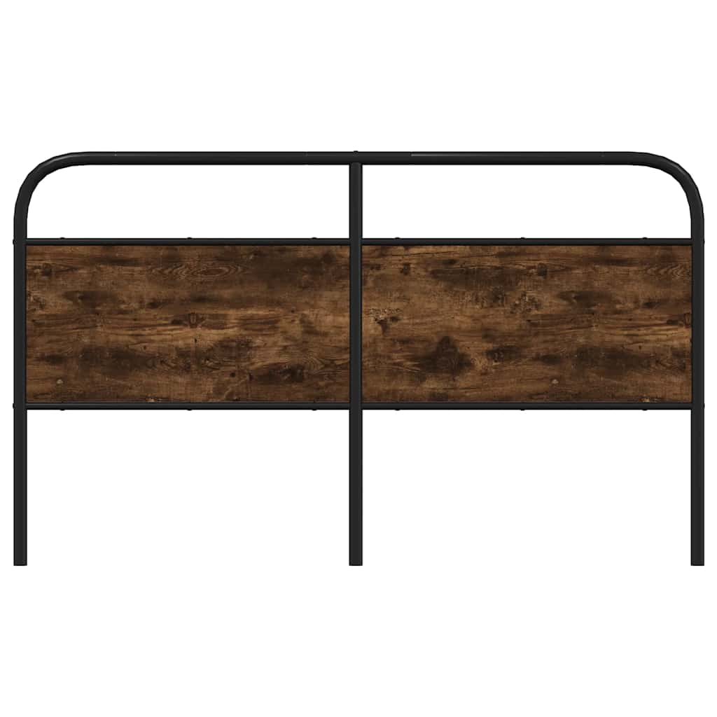 Headboard Smoked Oak 160 cm Steel and Engineered Wood
